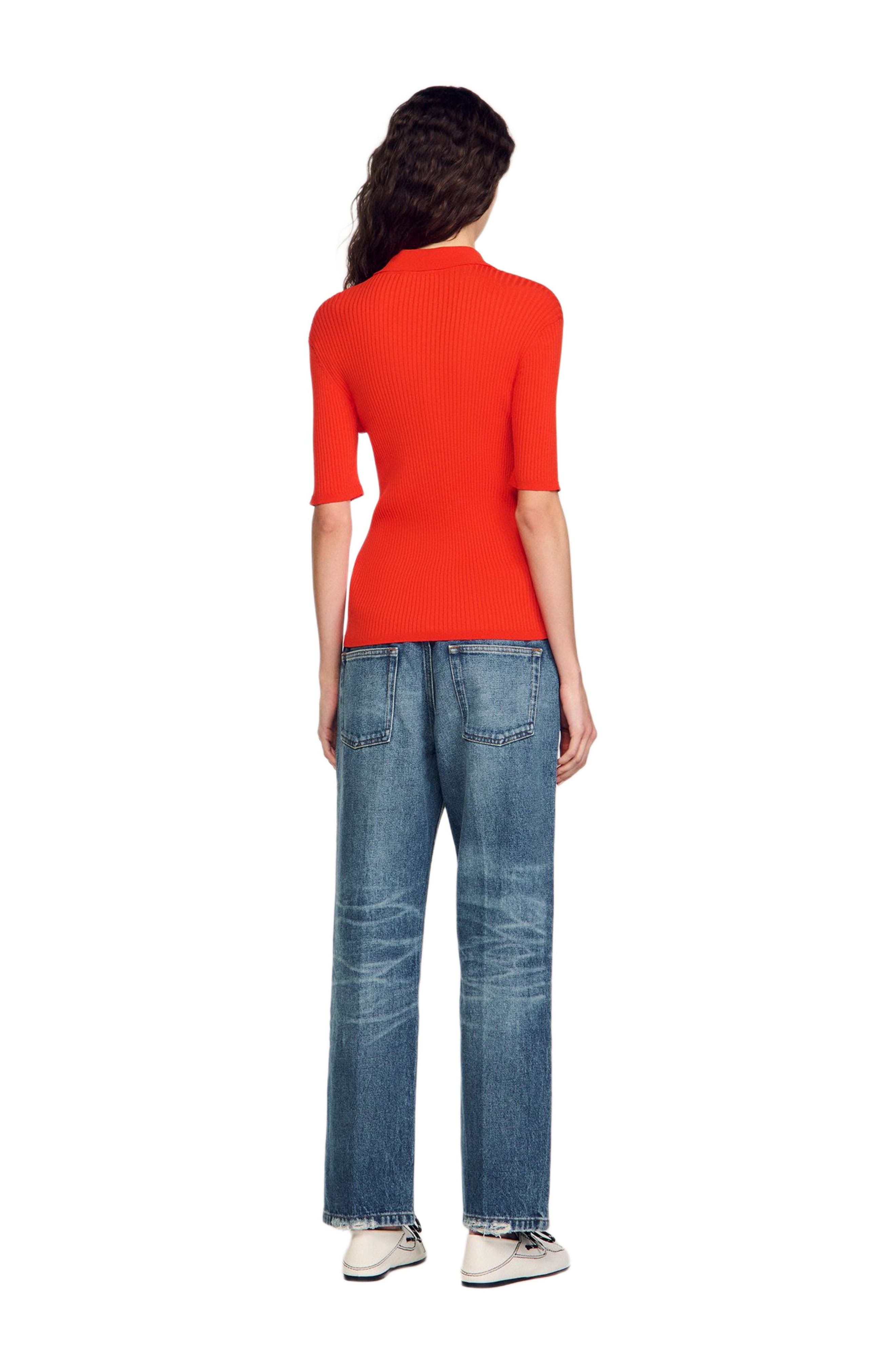 SANDRO Polo-neck sweater in Poppy at Nordstrom - 2