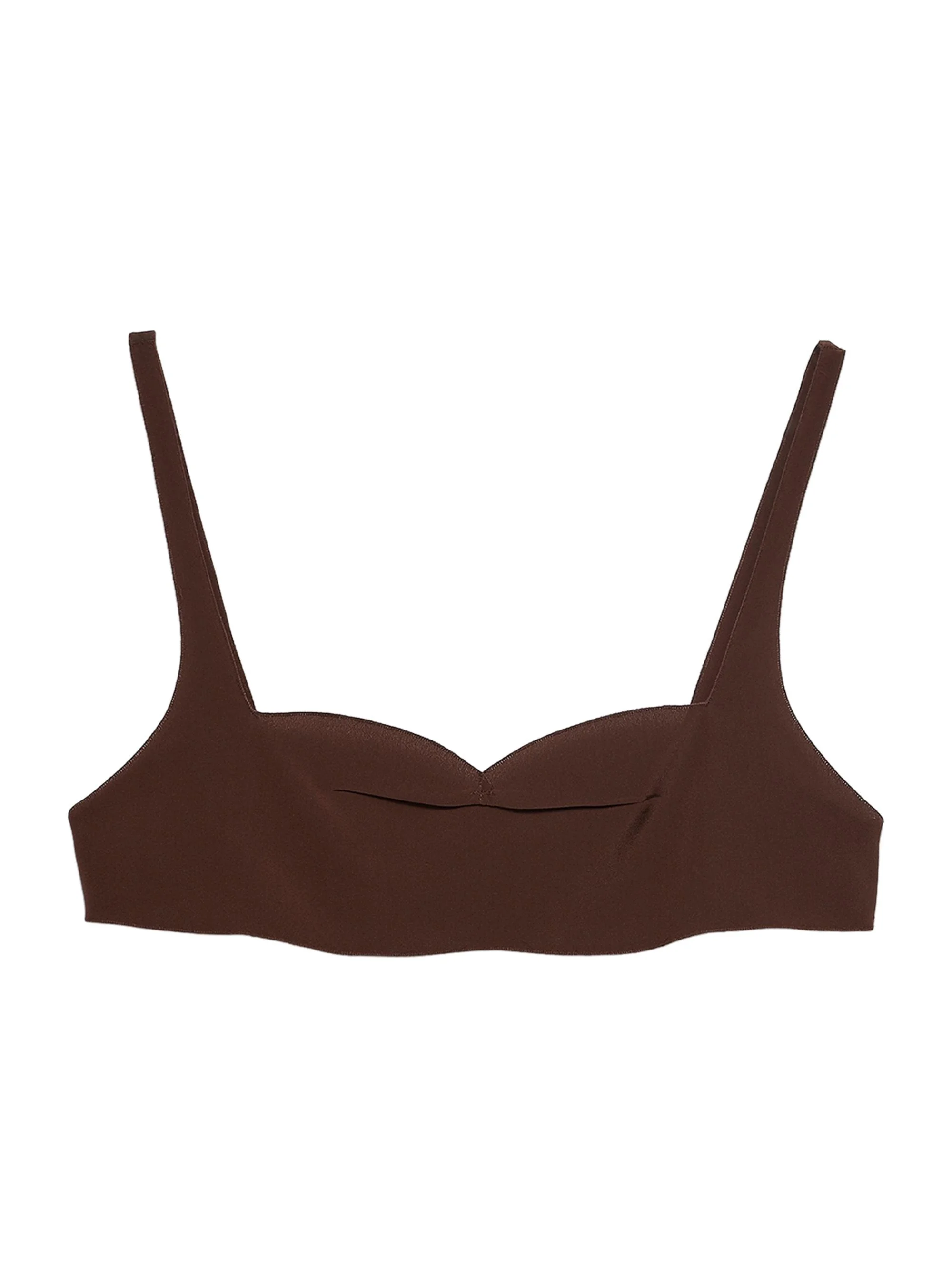 Women's Crepe De Chine Top - Brown - 1