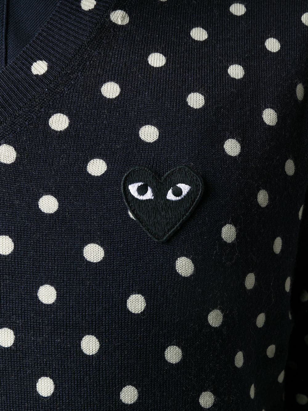 polka-dot print V-neck sweater - 5