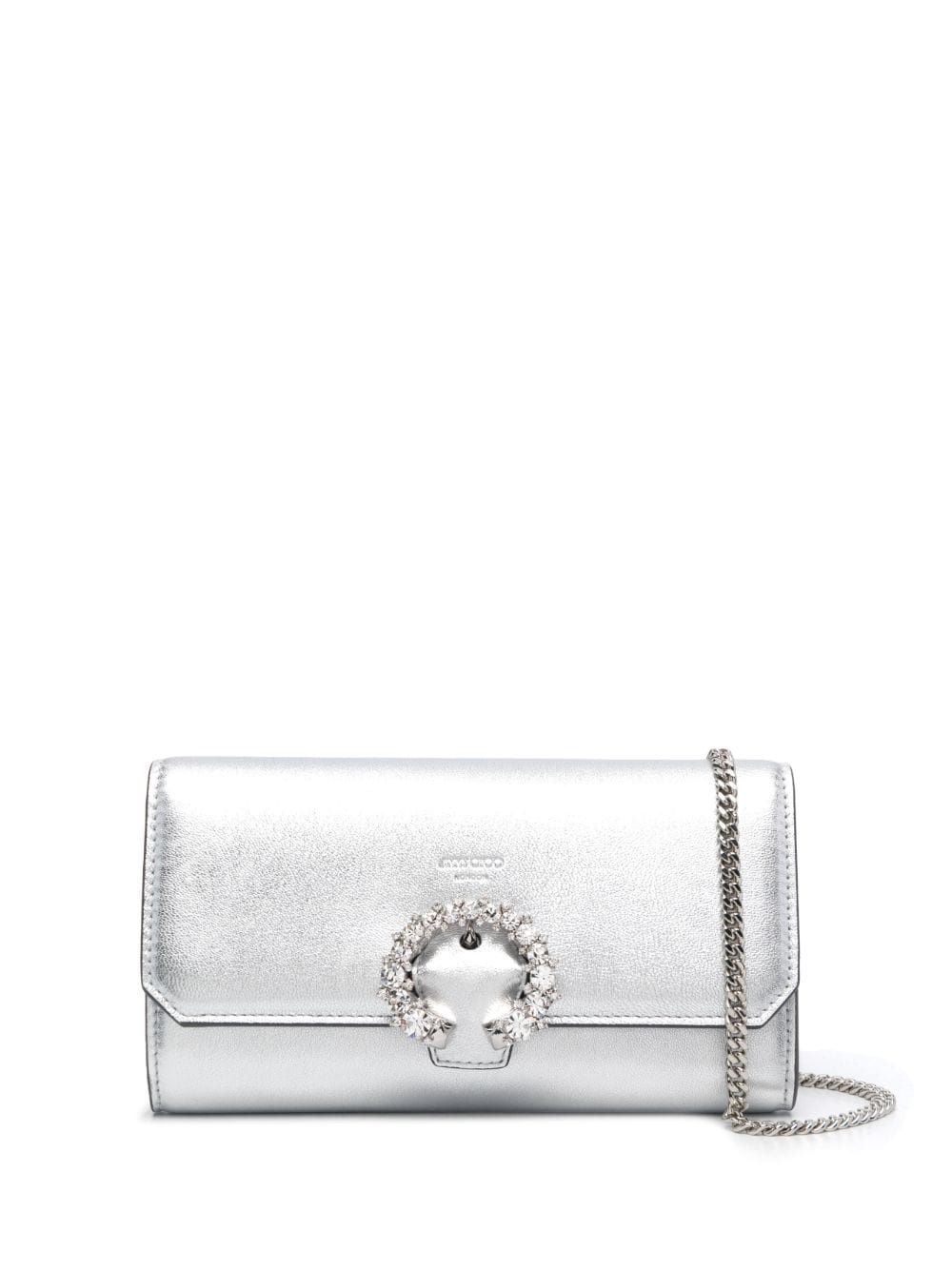 Madeline crystal-buckle clutch - 1