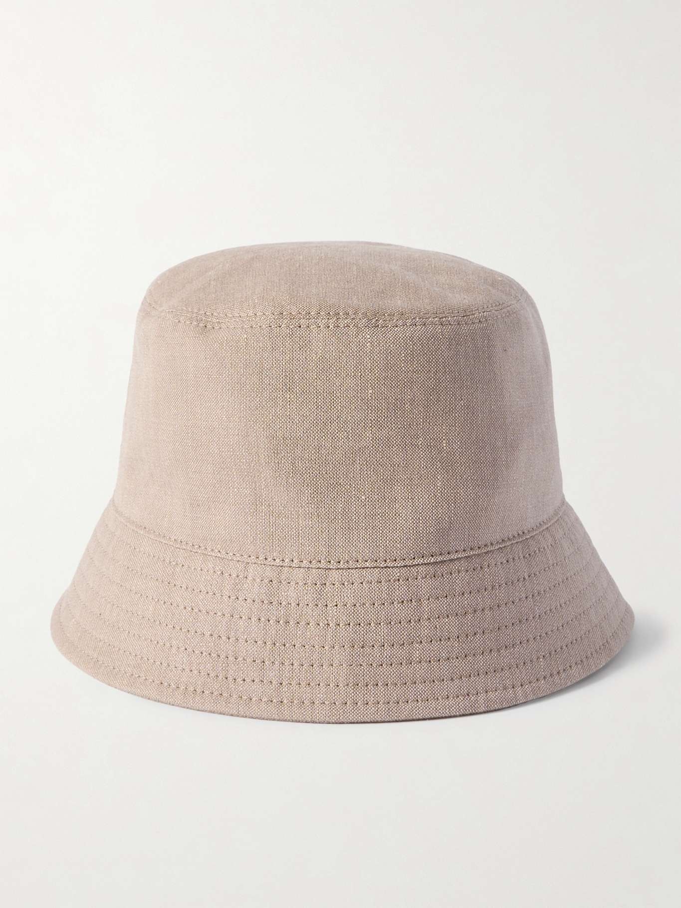 Embellished linen and wool-blend bucket hat - 1