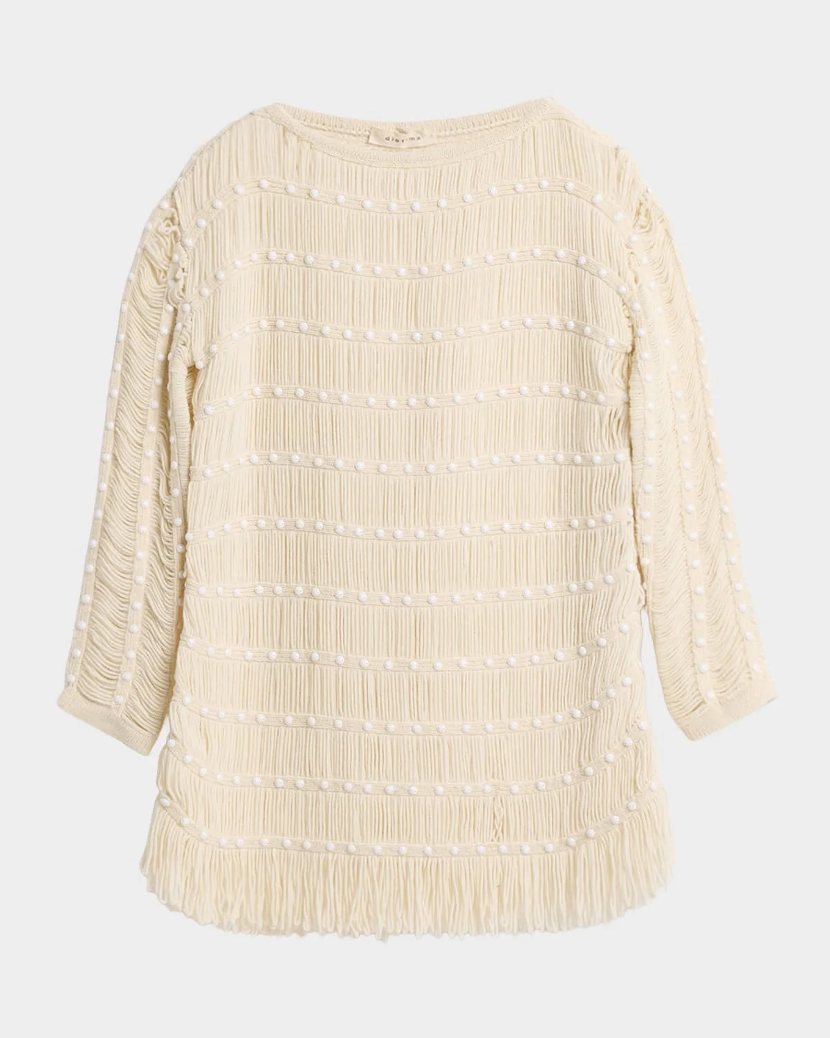 Notte Crystal Fringed Knit Mini Dress - 1