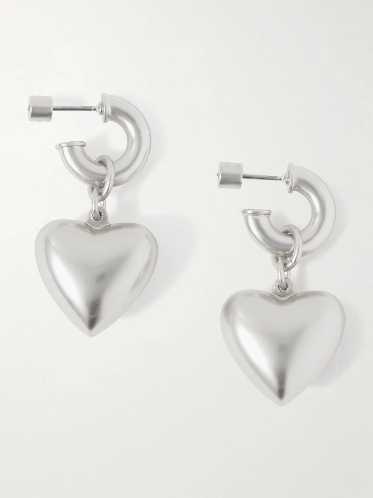 Heart & Soul Silver-tone Hoop Earrings - 1
