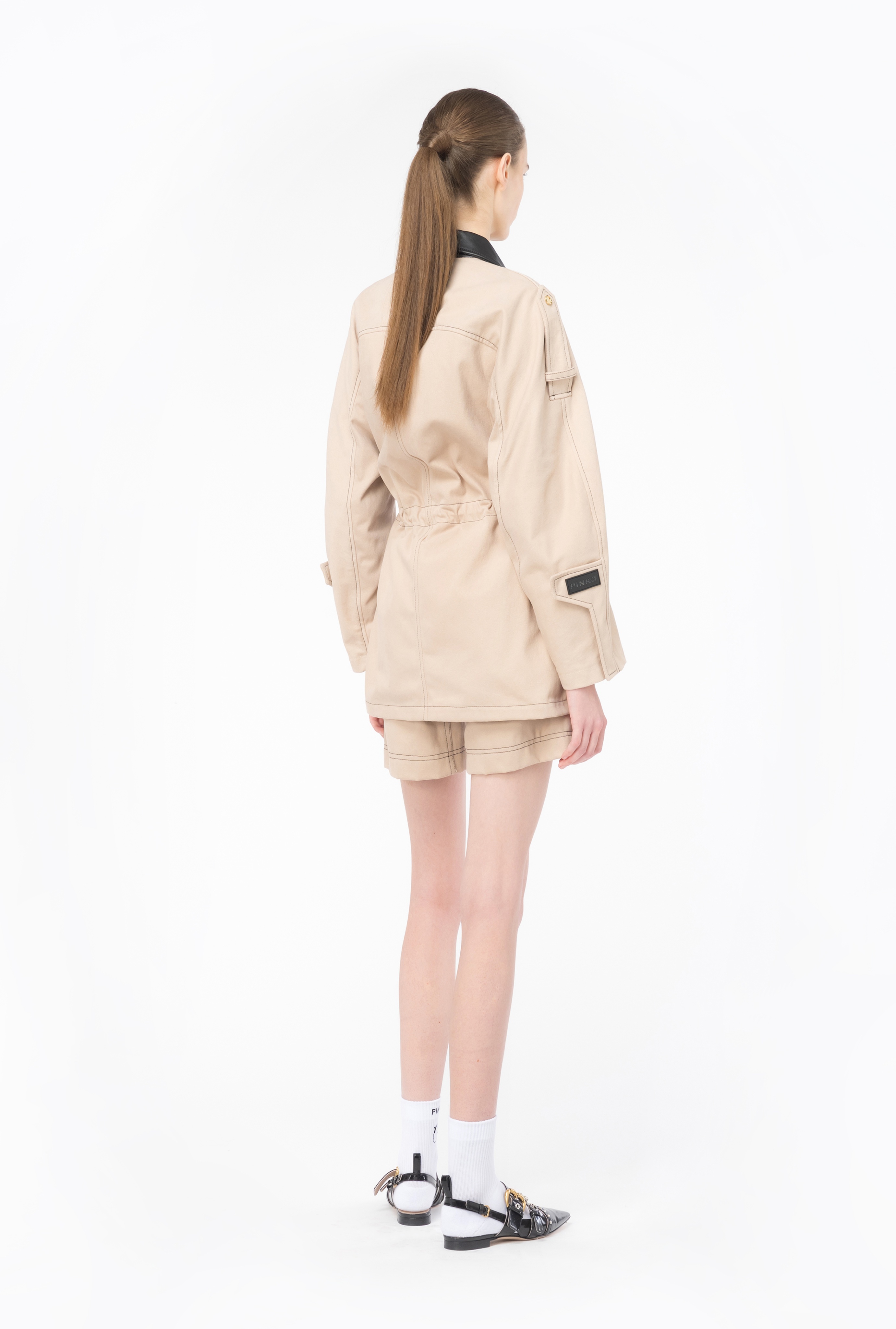 COTTON AND LEATHER PARKA - 4