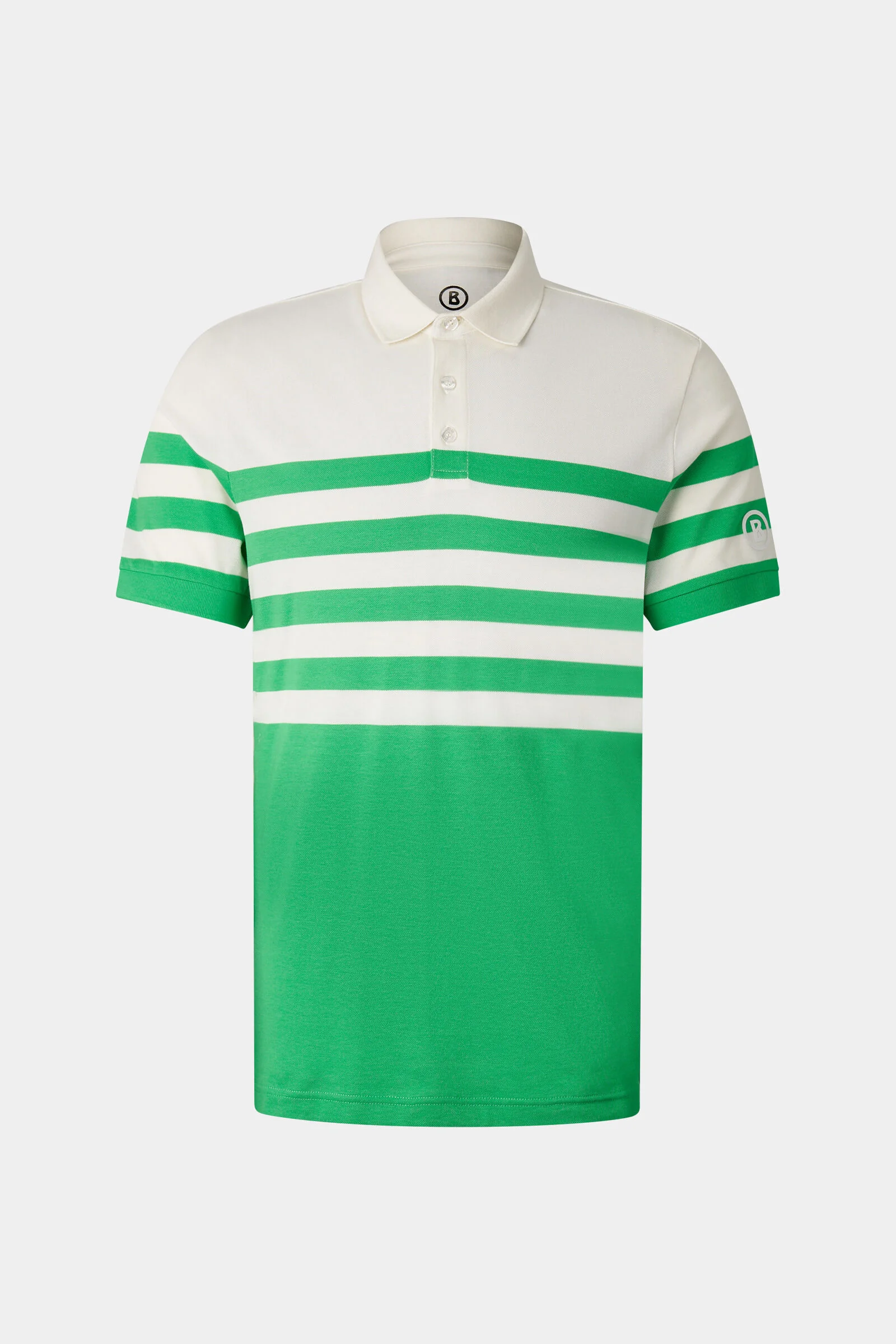 Antonio functional short-sleeved top in Green/Off-White - 1