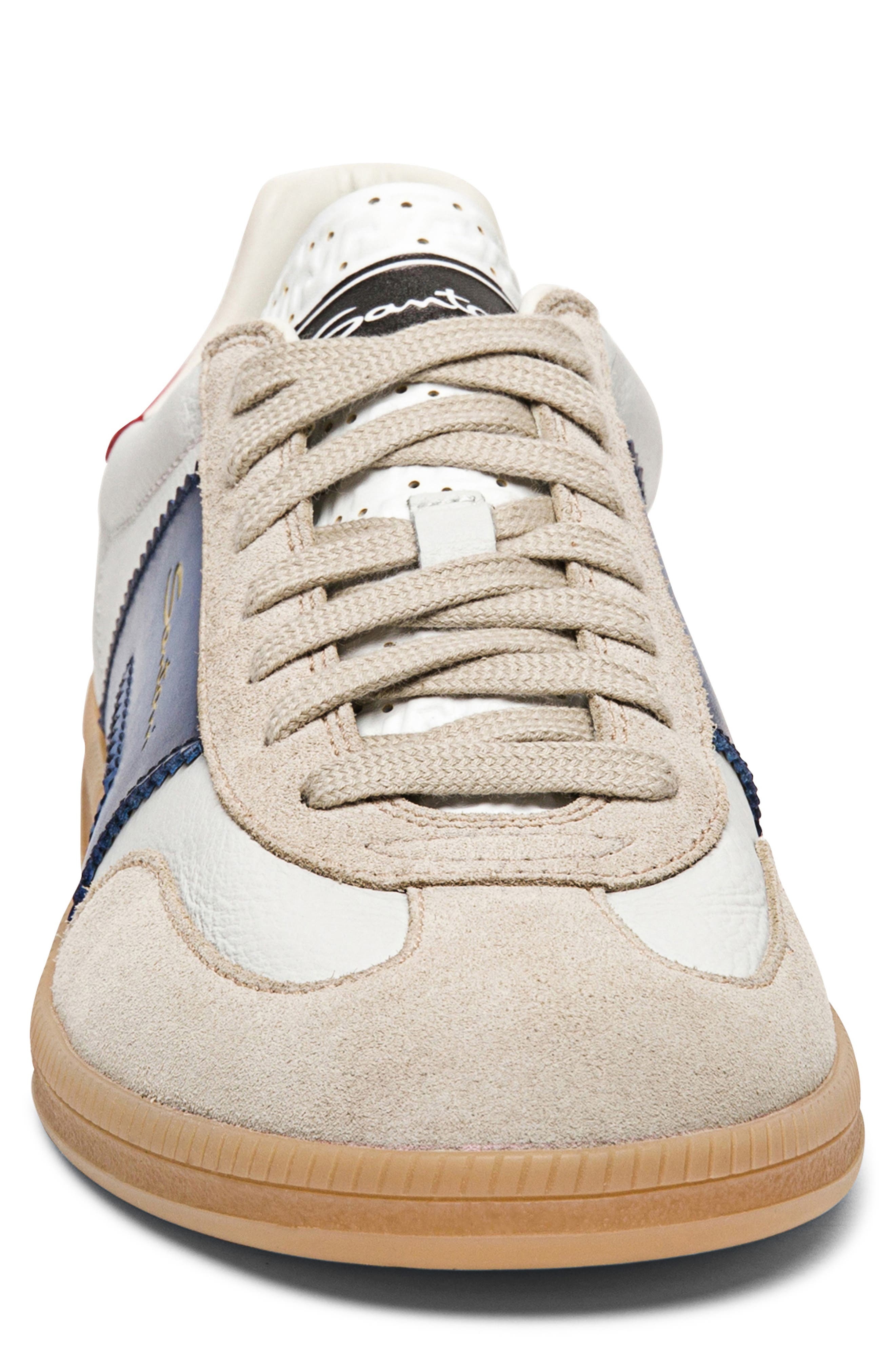 Santoni Olympic Low Top Sneaker in White Blue Red at Nordstrom - 4