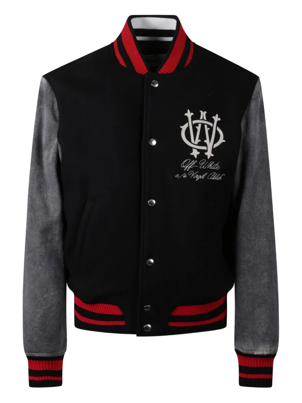 embroidered varsity jacket - 1