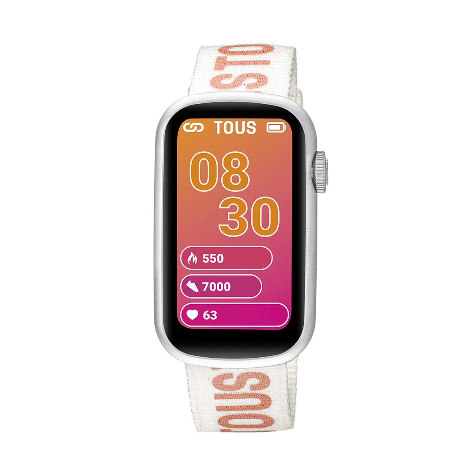 Smartwatch with nylon strap and pink silicone strap T-Band - 1