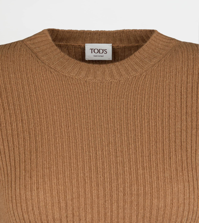 PULLOVER IN CASHMERE - BROWN 6