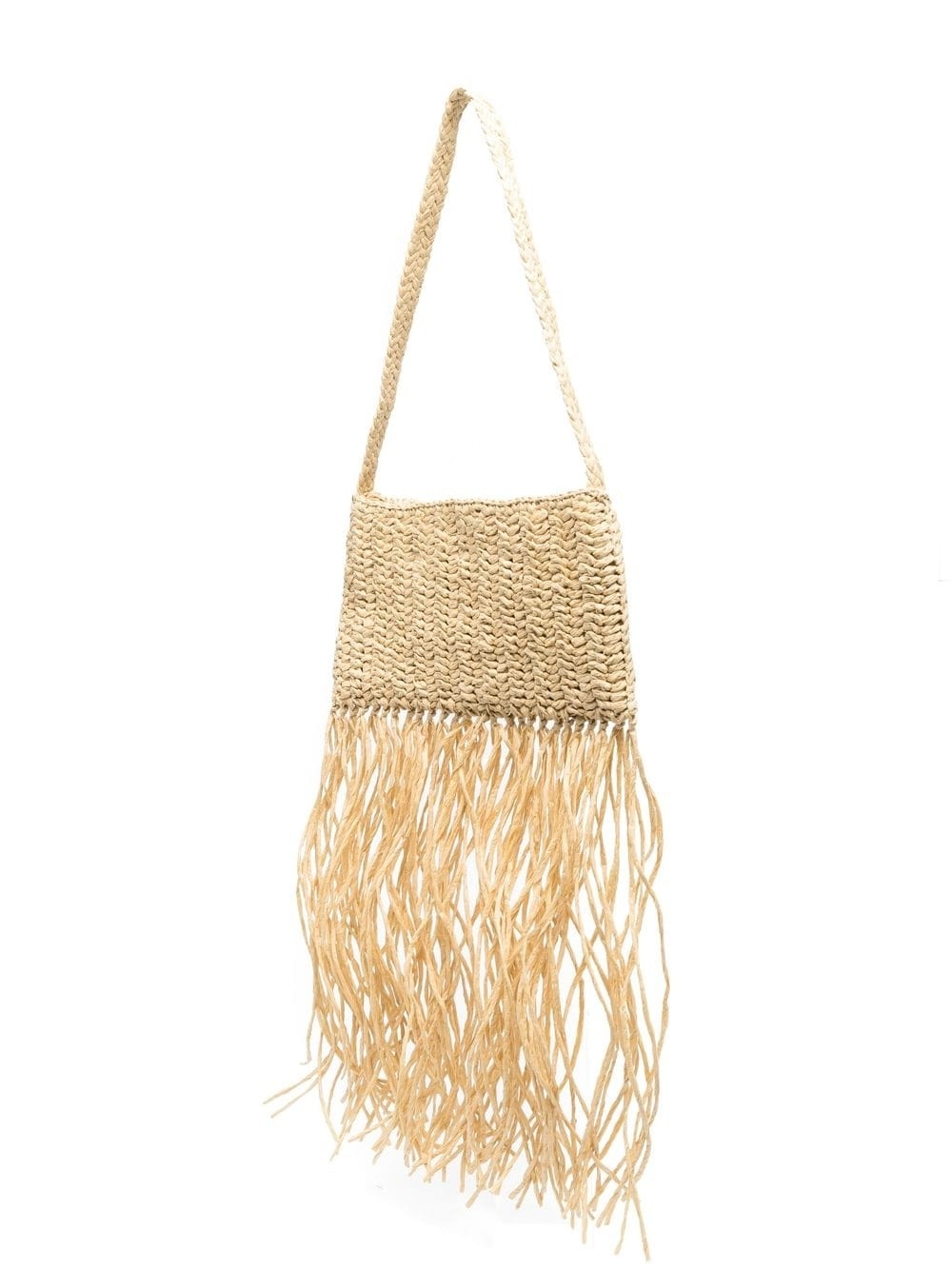 fringed woven shoulder bag - 3