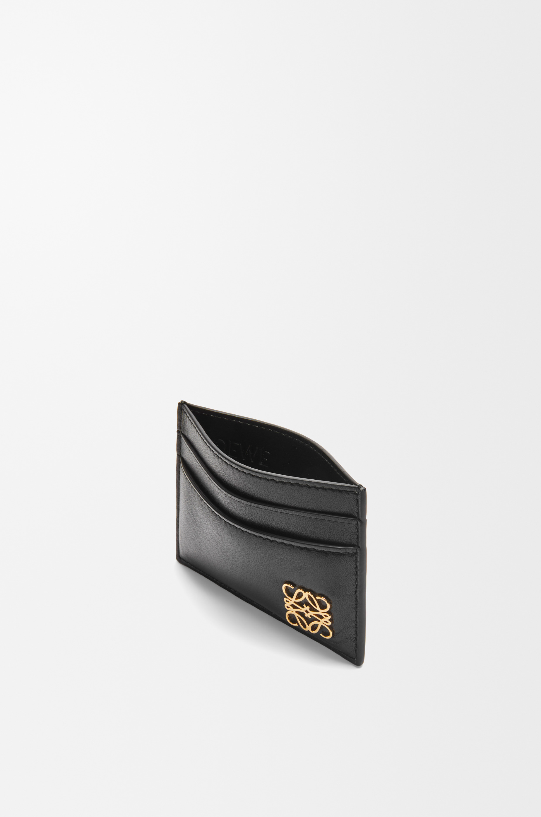 Puffer Anagram plain cardholder in shiny nappa calfskin - 2