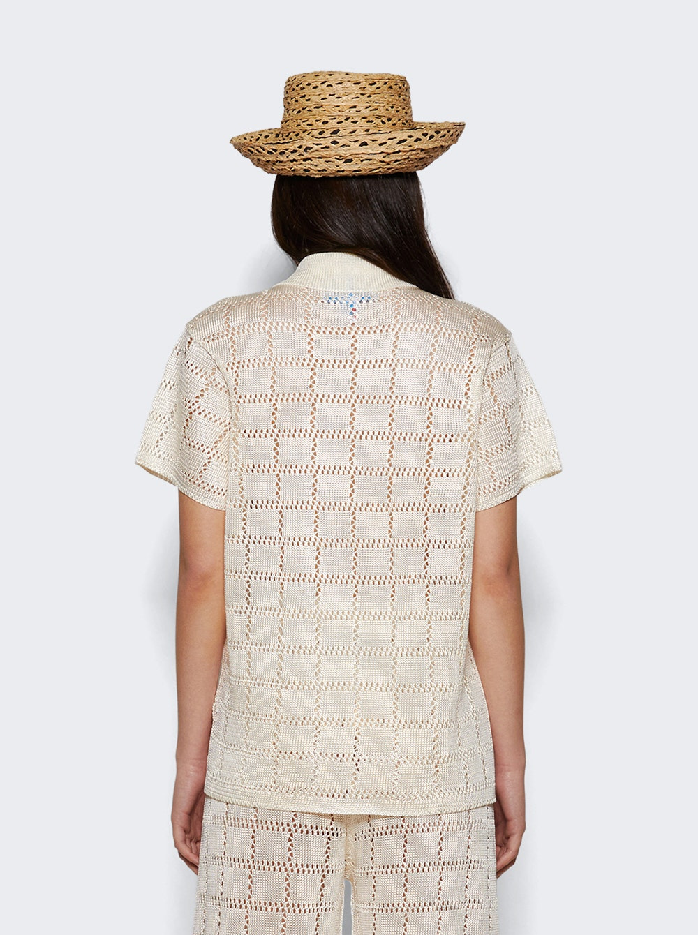 Short Sleeve Patchwork Shirt Natural - 4