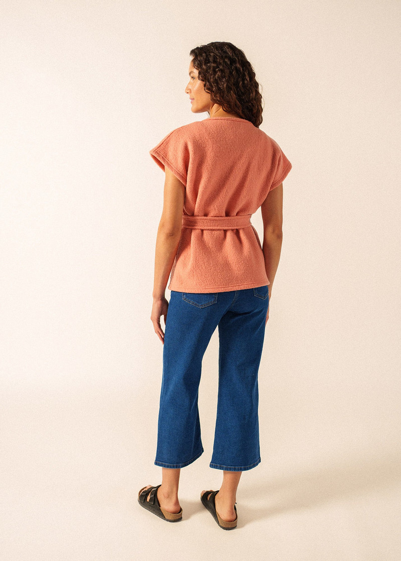 LANDEMER Boiled Wool Sleeveless Kimono Jacket 3