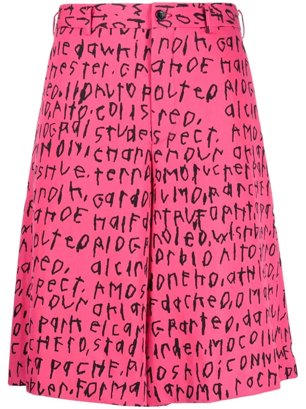 graphic-print wool shorts - 1