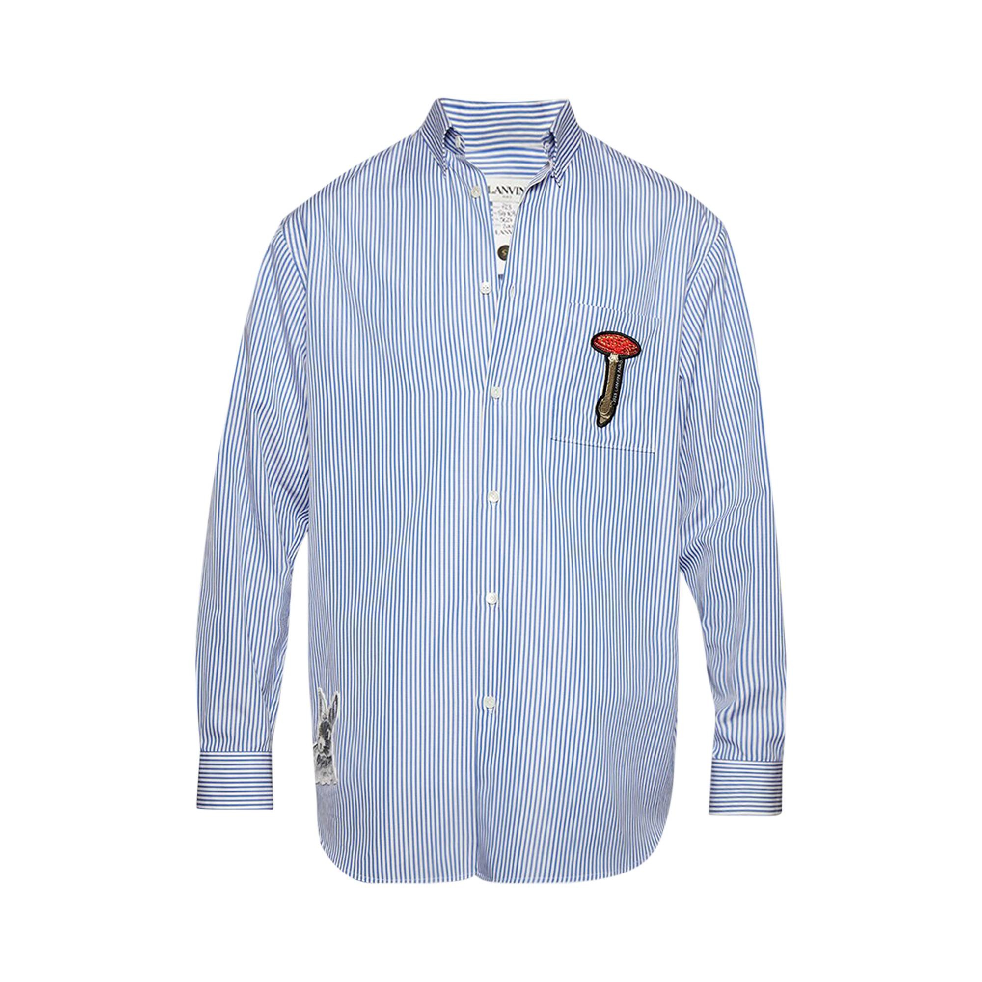 Lanvin Regular Fit-Shirt With CNY Print 'Blue/White' - 1