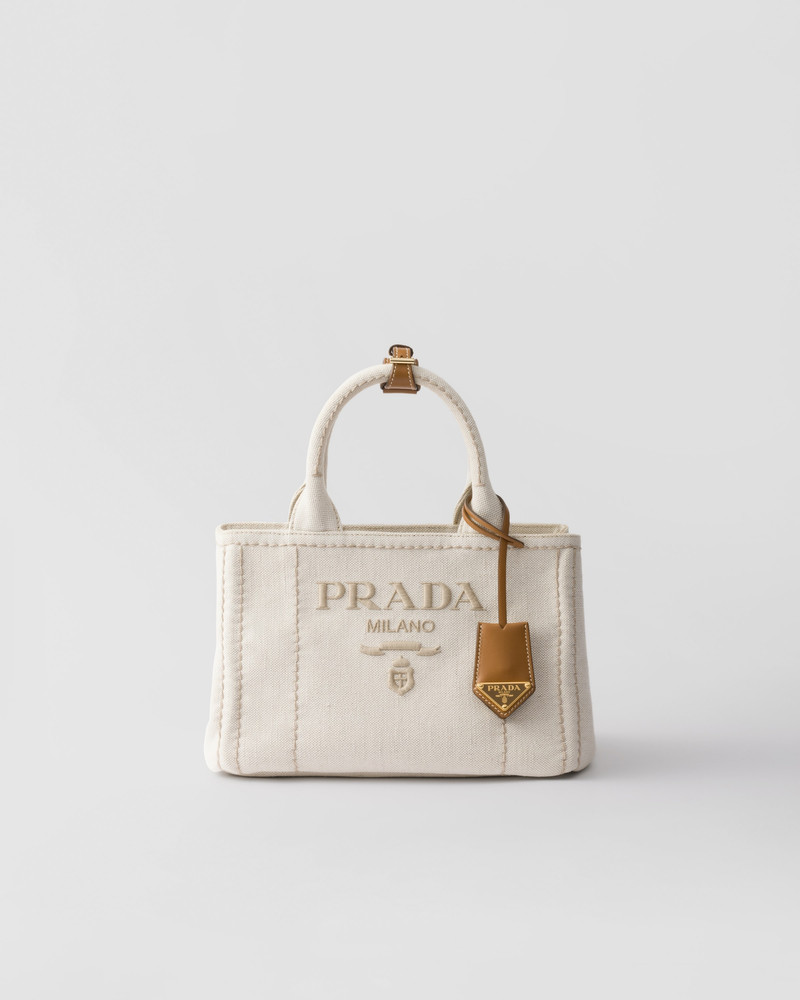 Small linen blend handbag 1
