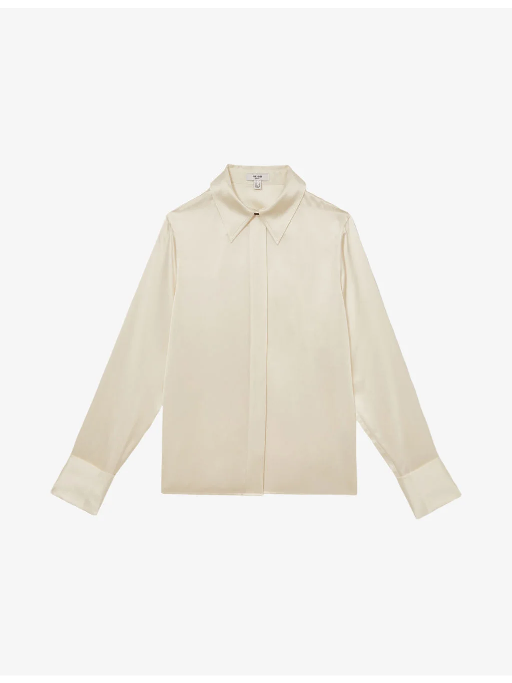 Ameira Concealed-Placket Long-Sleeve Silk Shirt - 1