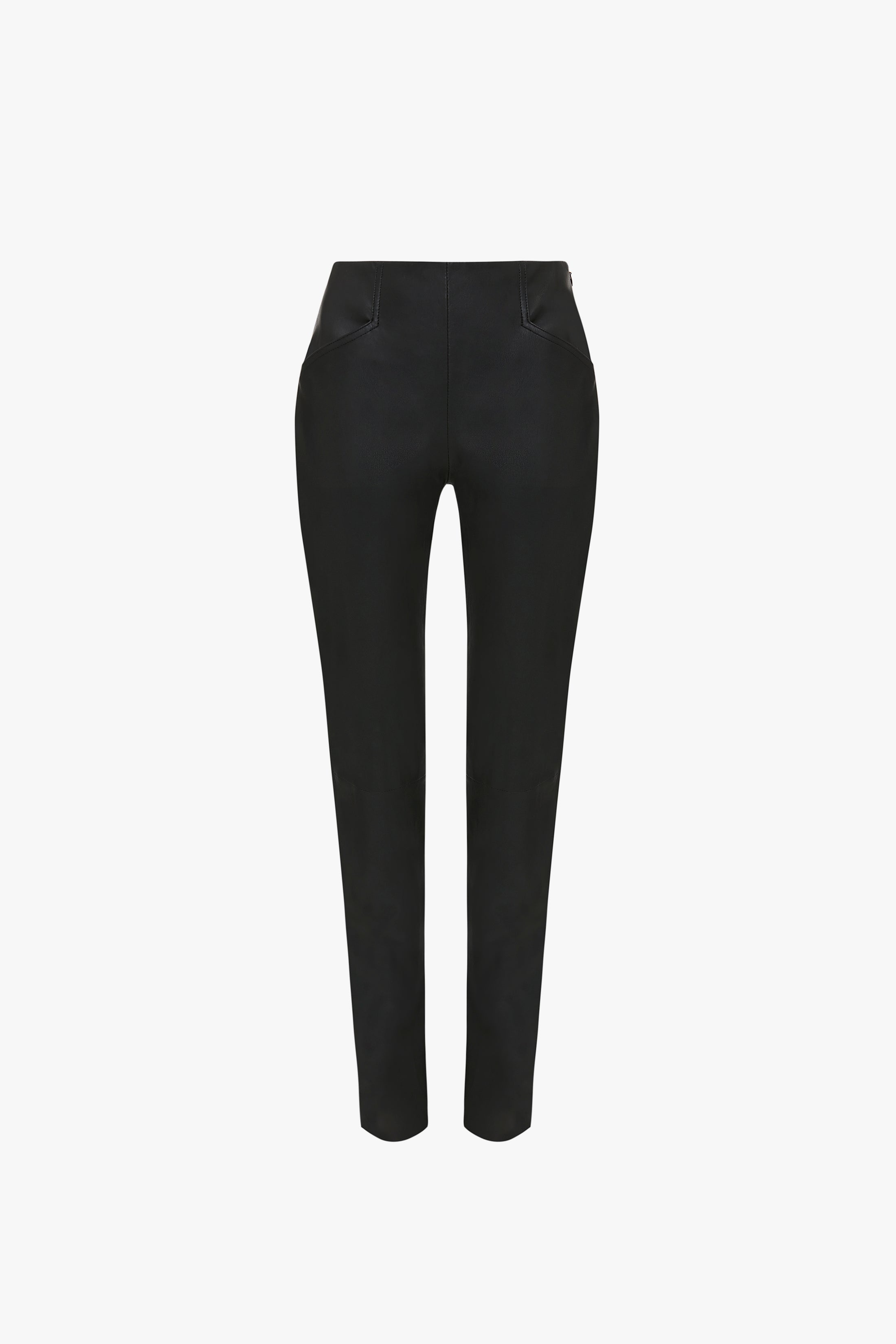 Stretch Leather Legging In Black - 1
