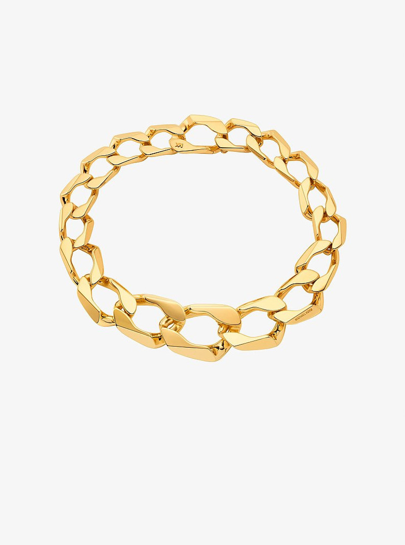 Precious-Metal Plated Brass Curb Link Necklace 1