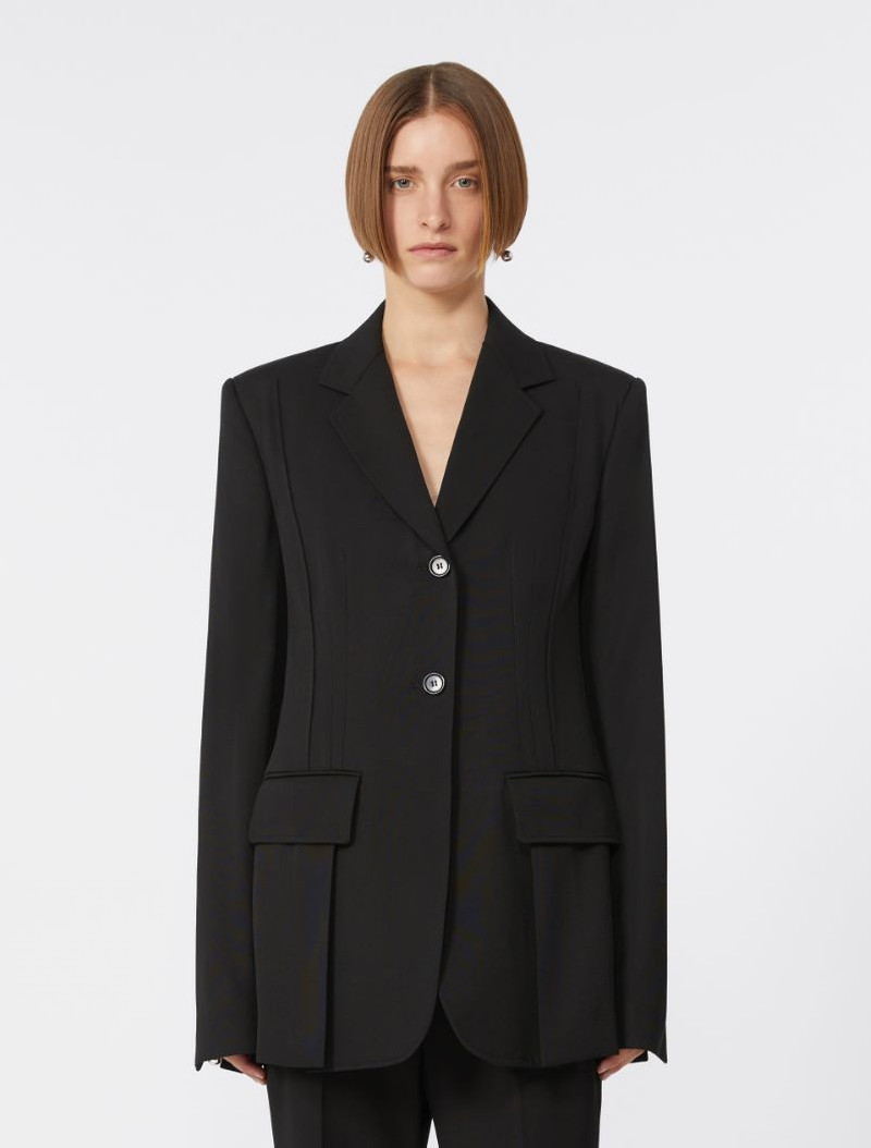 Slim-fit double-dart blazer - black 3
