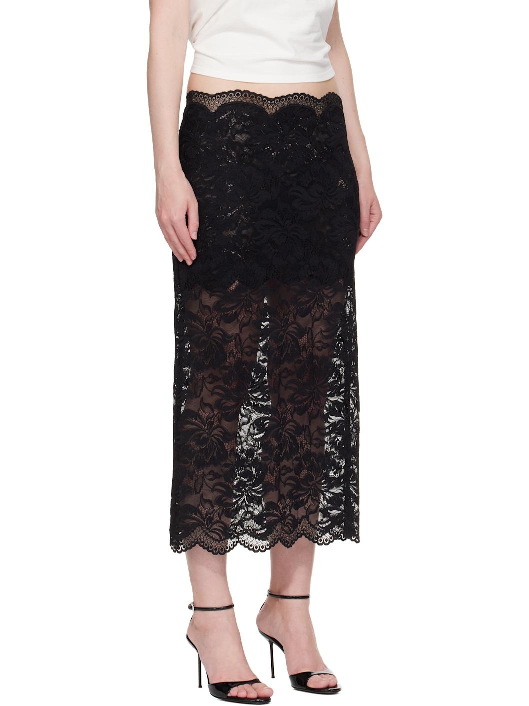 Black Lace Midi skirt - 2