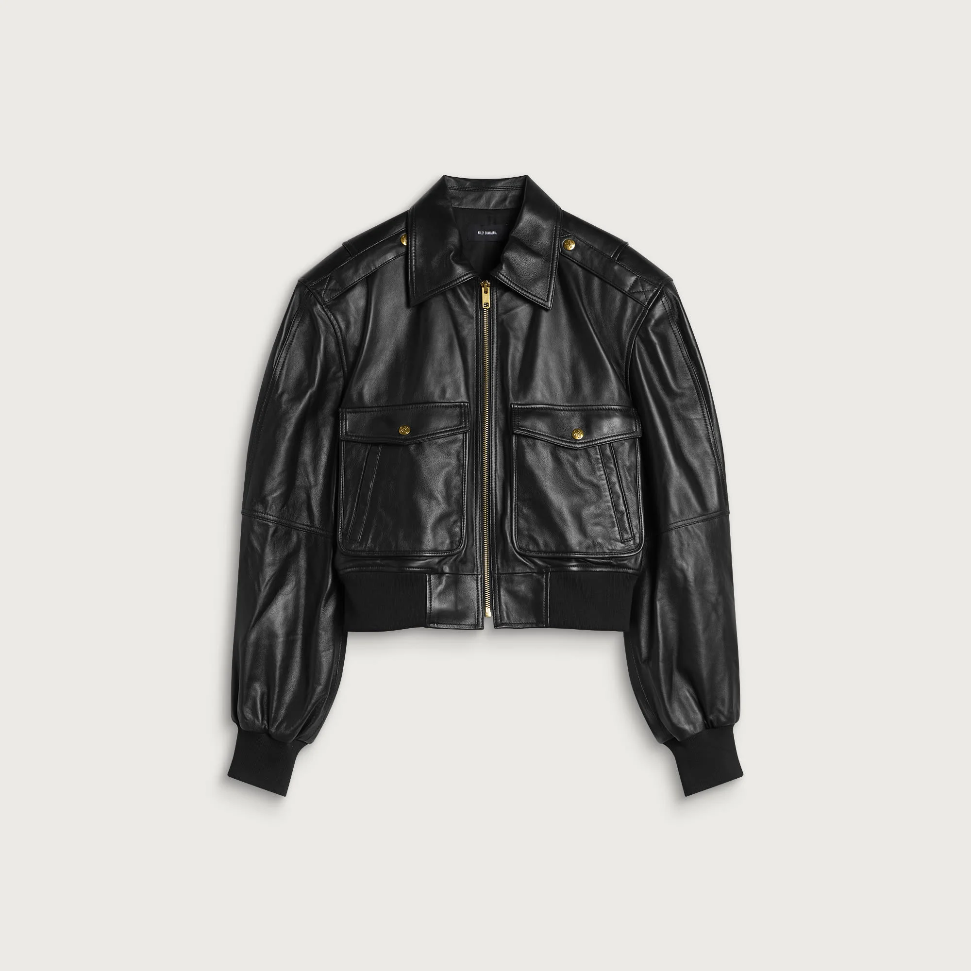 Willy Chavarria Cropped Leather Jacket - 1