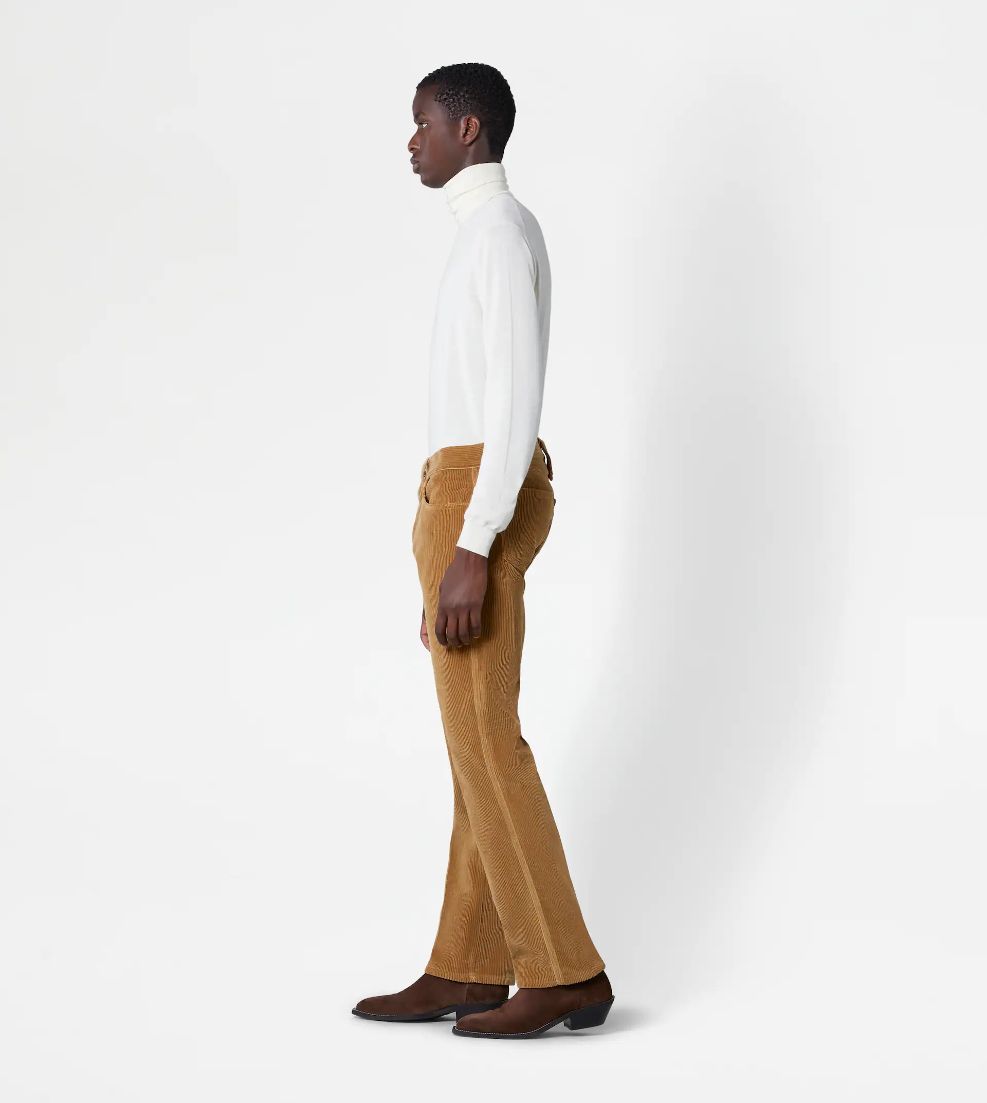 5-POCKET TROUSERS IN VELVET - BEIGE - 4