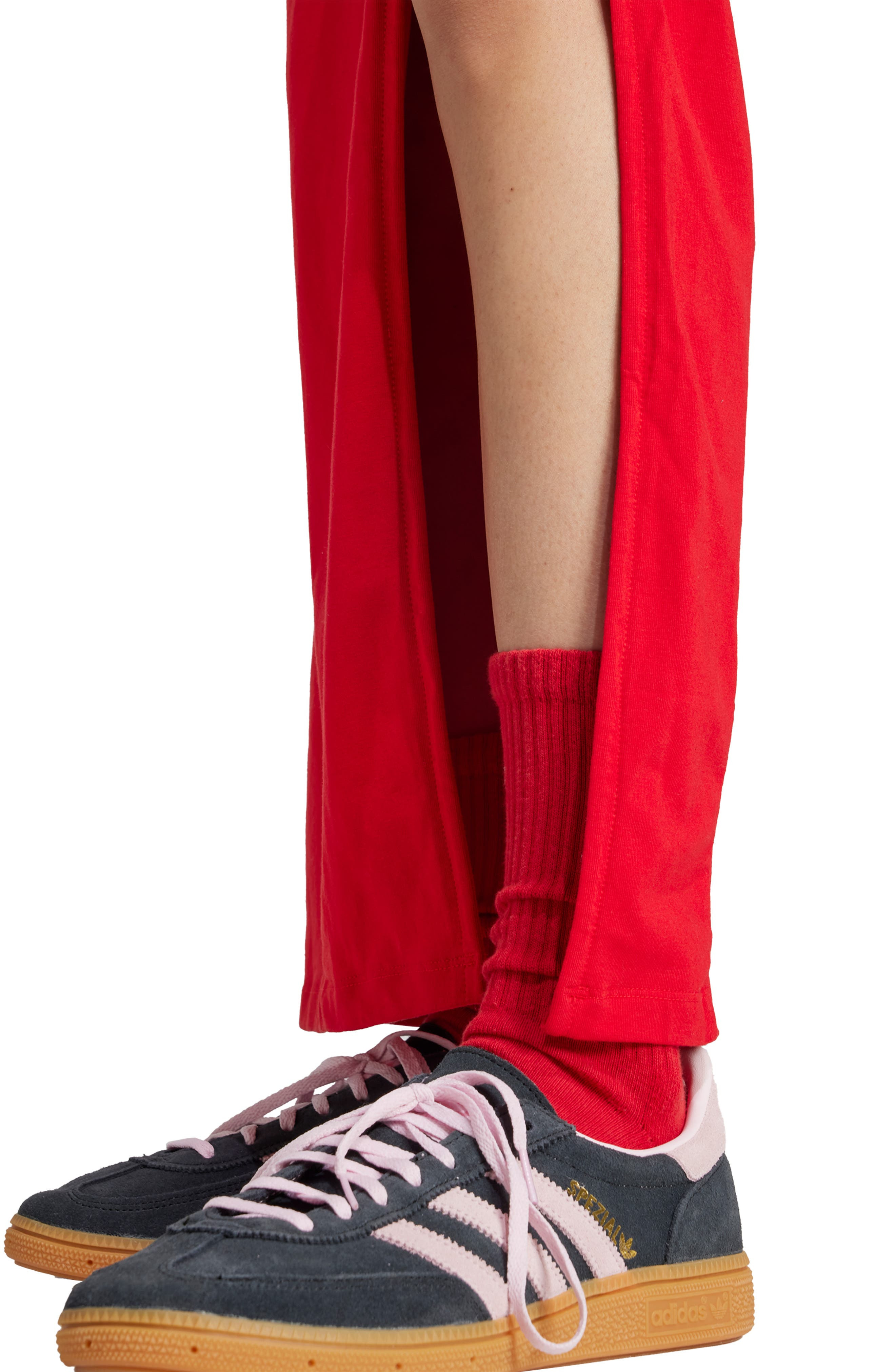 adidas Adicolor Classics 3-Stripes Maxi Dress in Scarlet/Semi Lucid Fuchsia at Nordstrom - 4