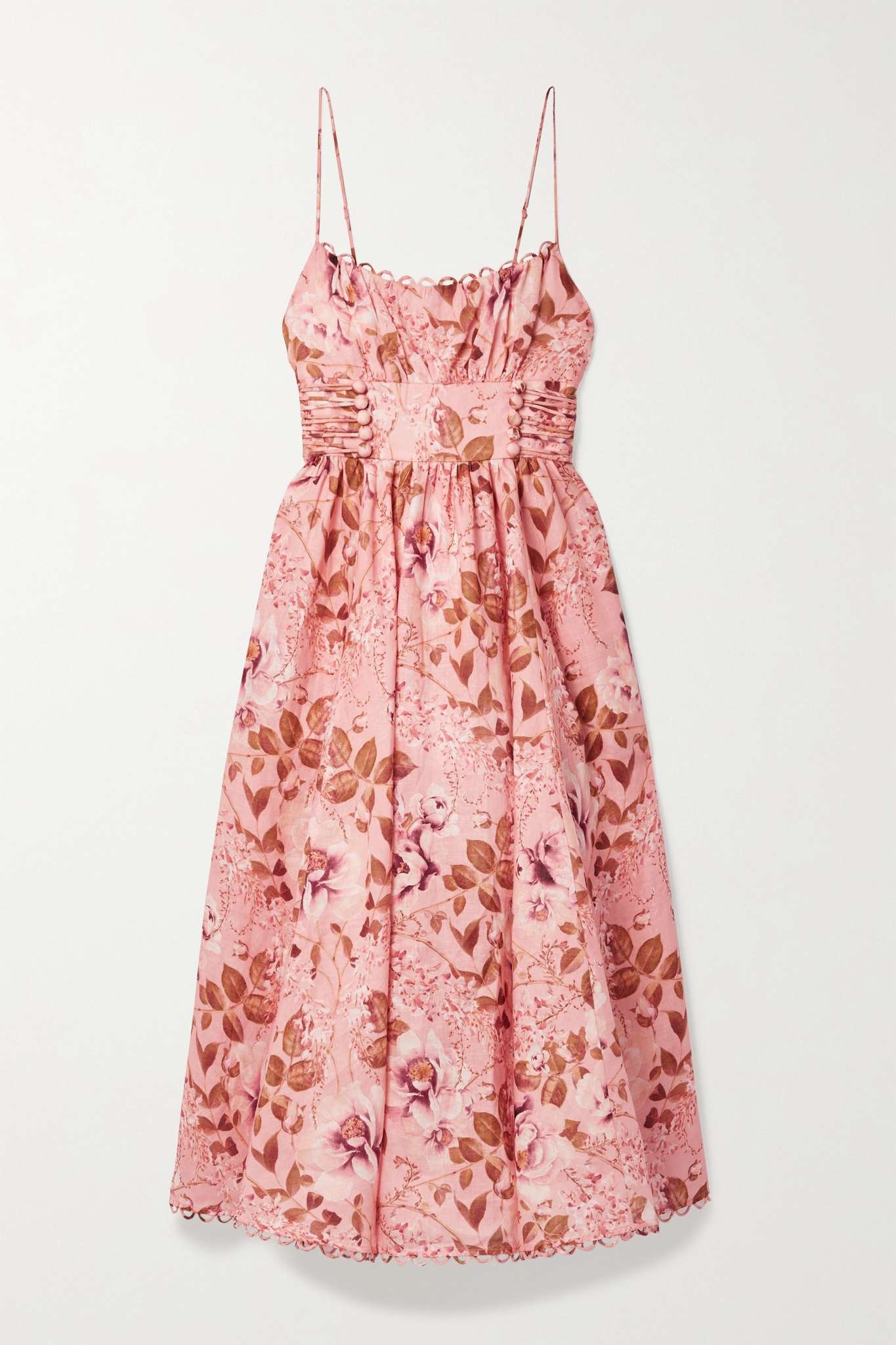 Rosa floral-print linen midi dress - 1