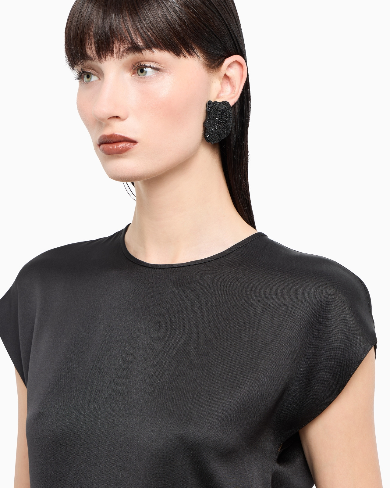 Long blouse in silk double satin - 5