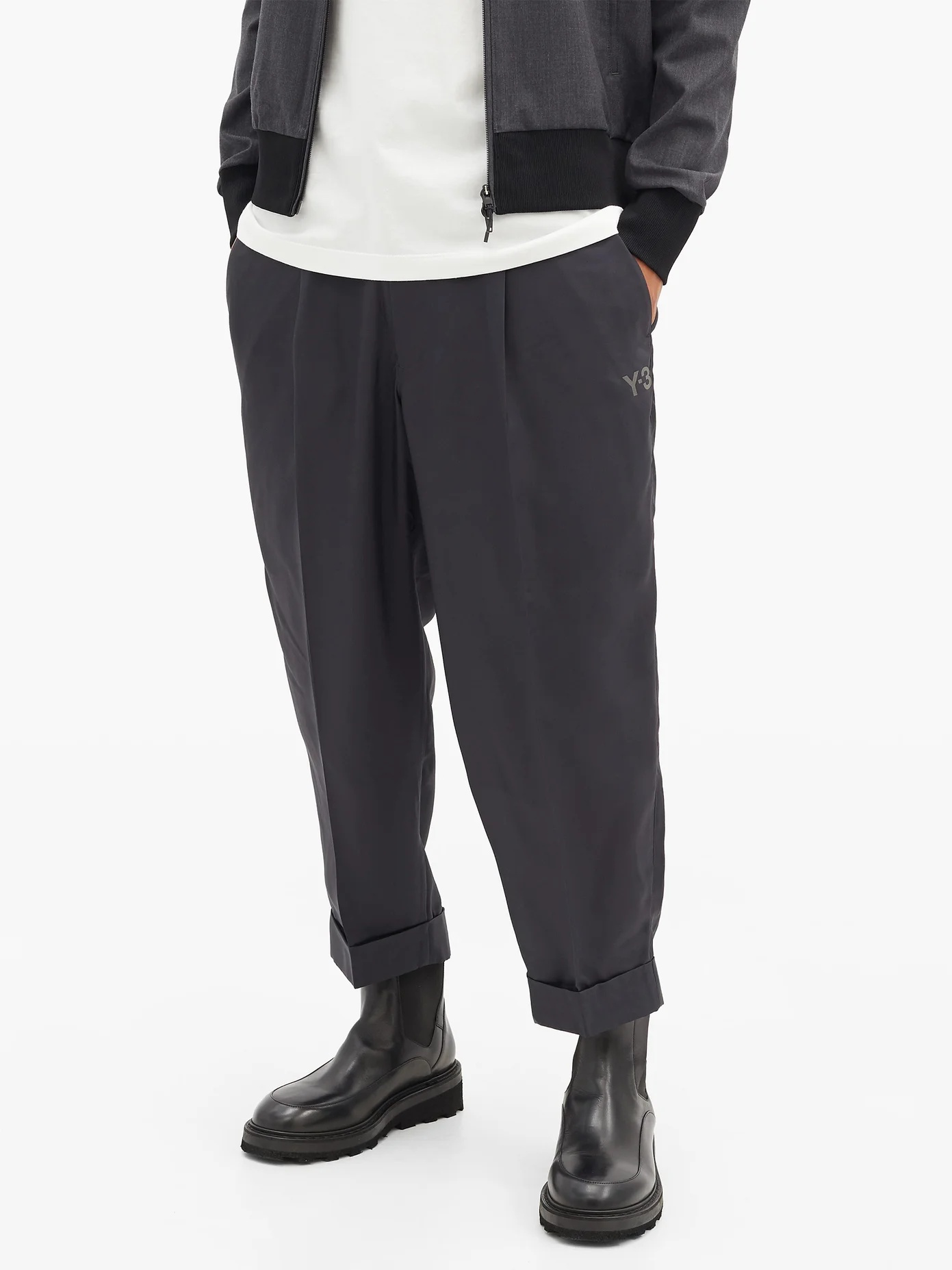 Turned-up cuff ripstop tapered track pants - 6