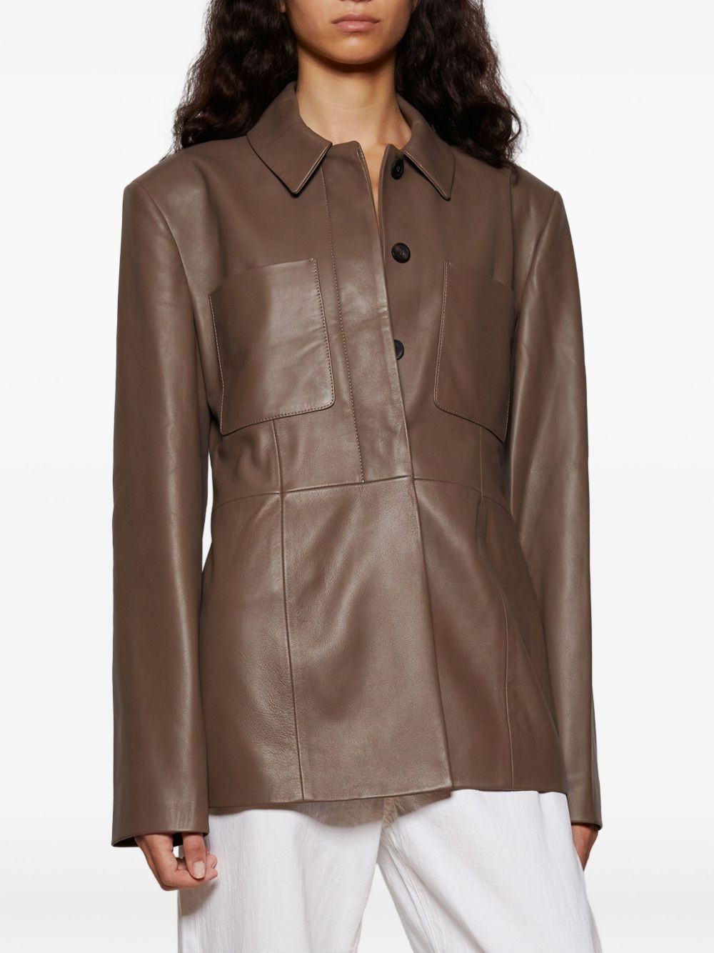 buttoned patch-pocket jacket - 3