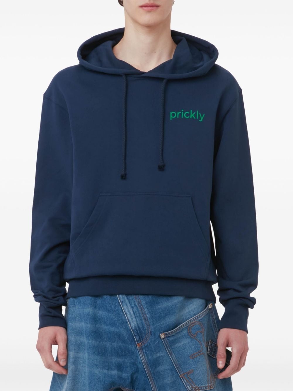 Prickly slogan-print hoodie - 4