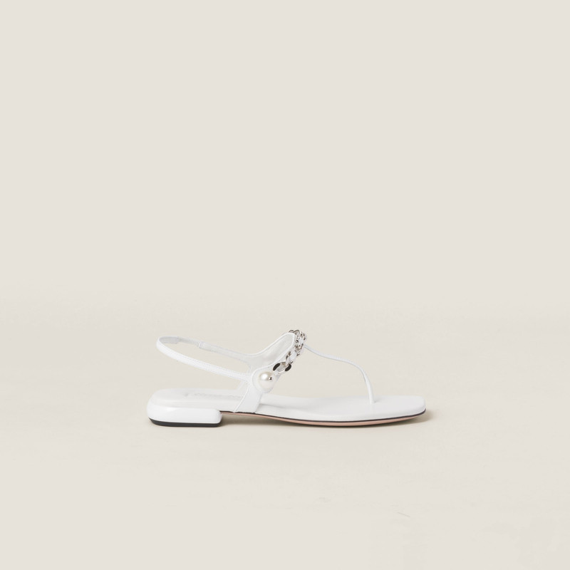 Miu Miu Patent leather thong sandals outlook