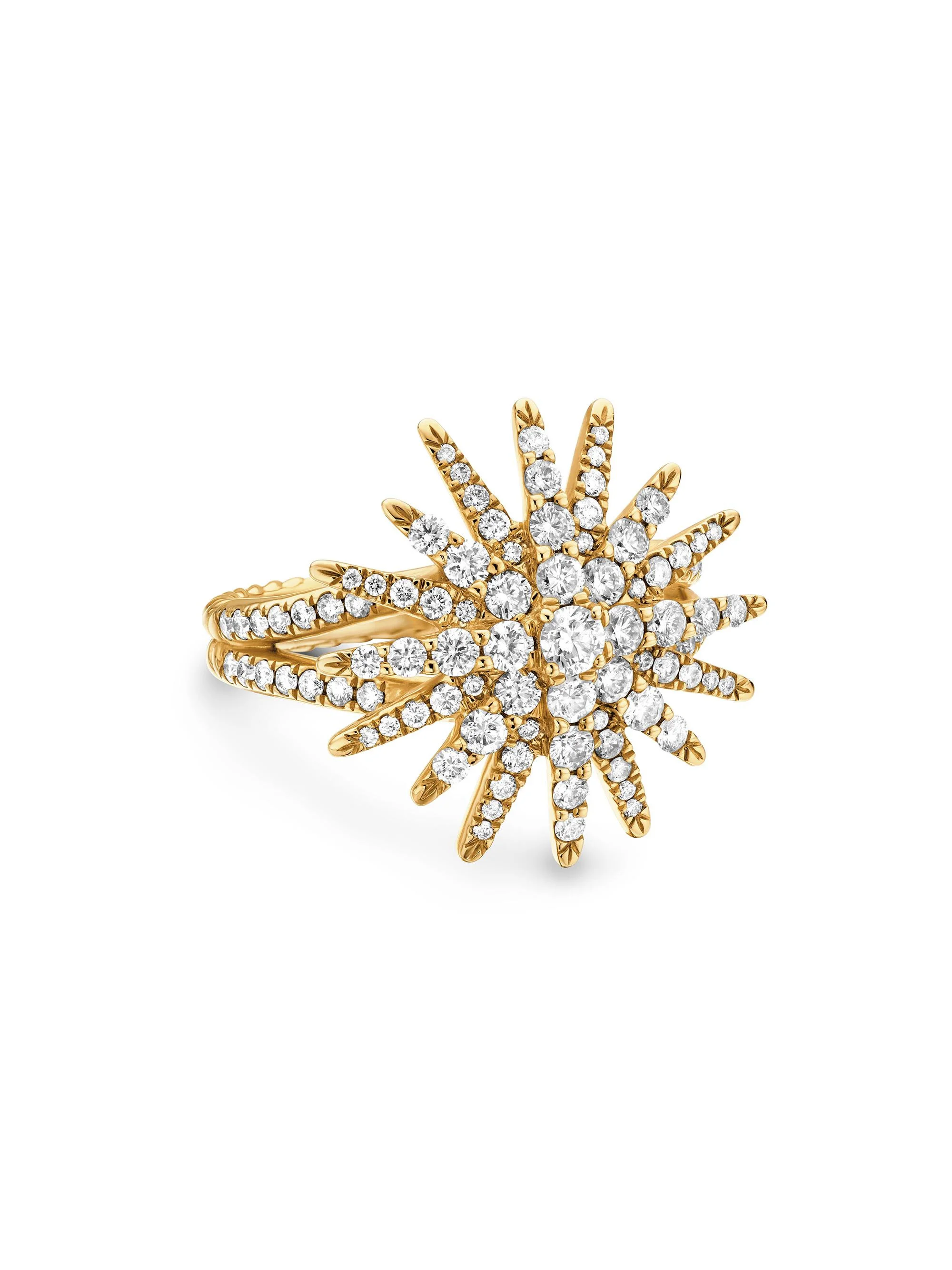 Women's Starburst Ring in 18K Yellow Gold - Diamond - 1