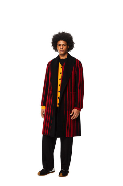 Loewe Stripe belted coat in wool and cashmere outlook