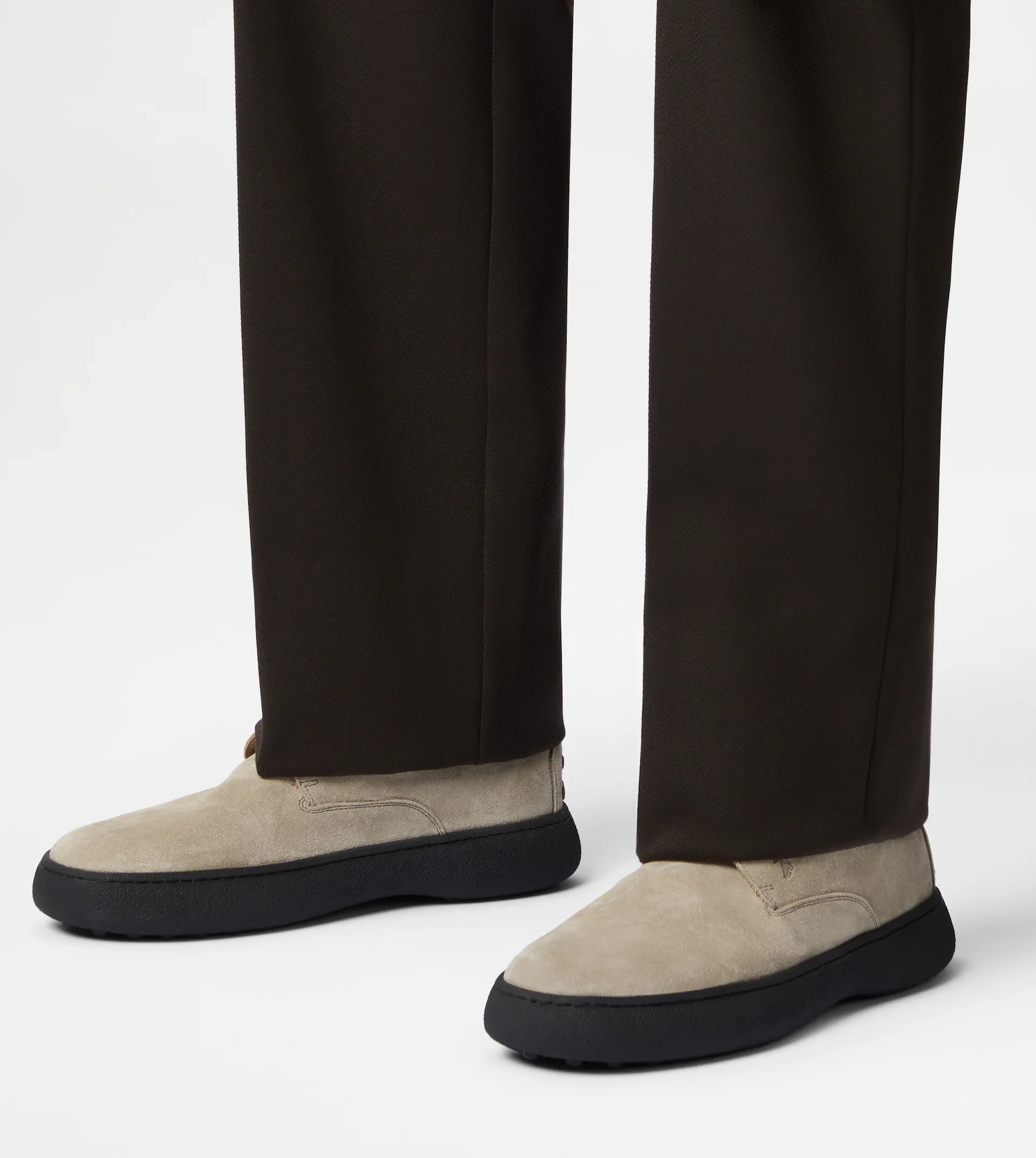 TOD'S W. G. LACE-UP ANKLE BOOTS IN SUEDE - BEIGE - 7