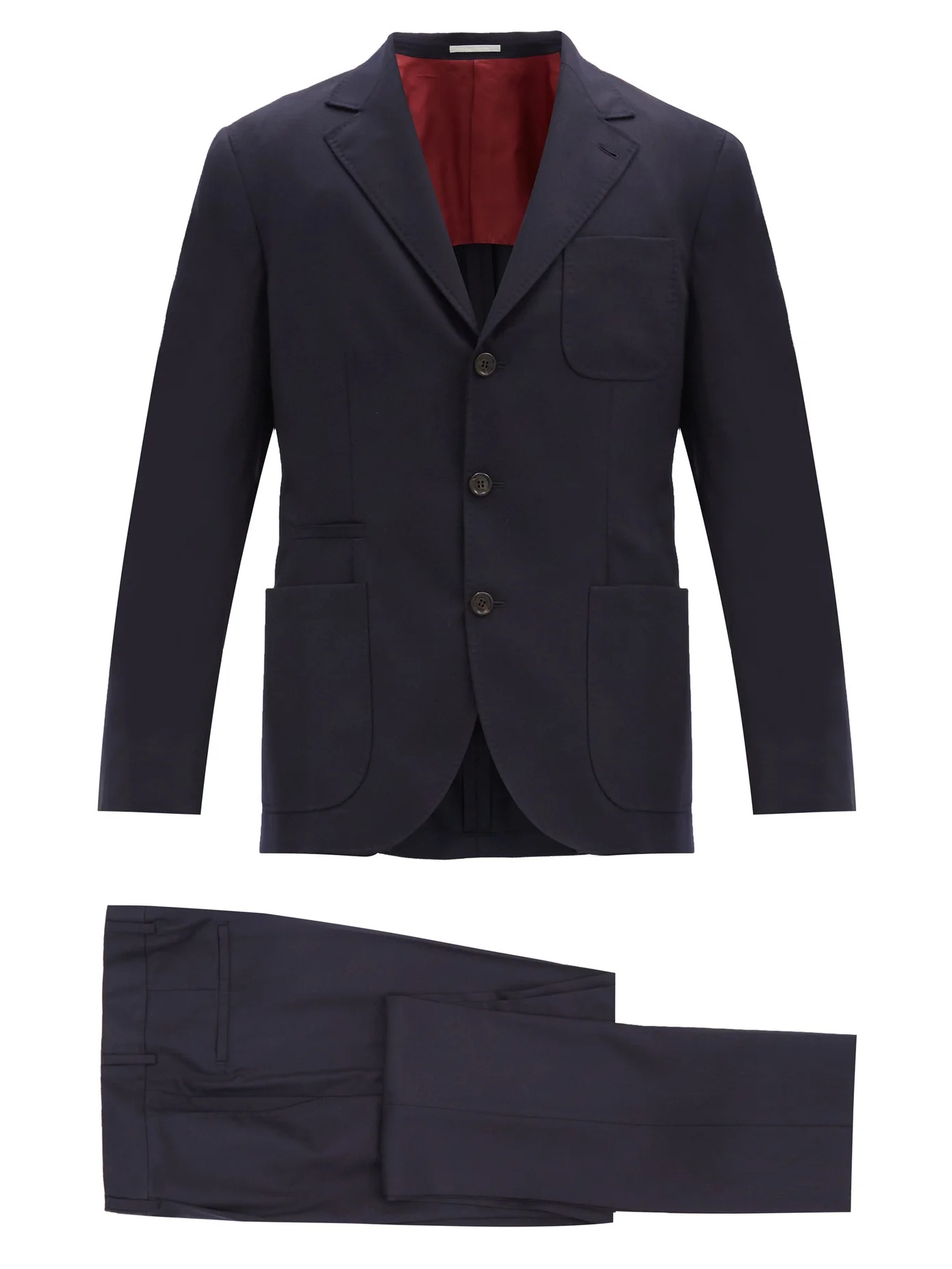 Single-breasted wool-twill suit - 1