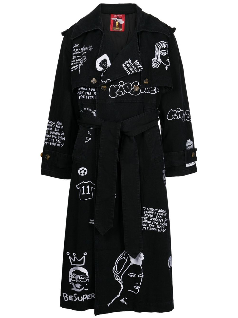 embroidered cotton trench coat 1