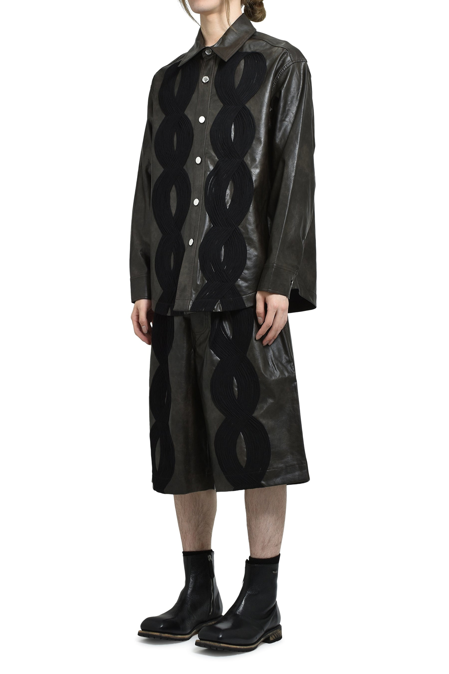 "APPLIQUE" SHIRT JACKET / DARK BRW - 3