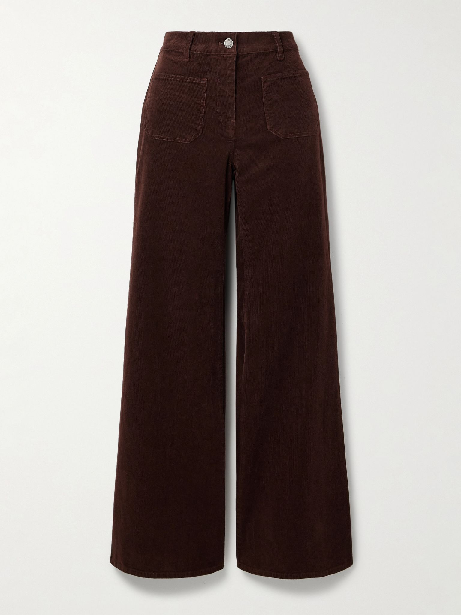 Florence cotton-blend corduroy flared pants Burgundy - 1