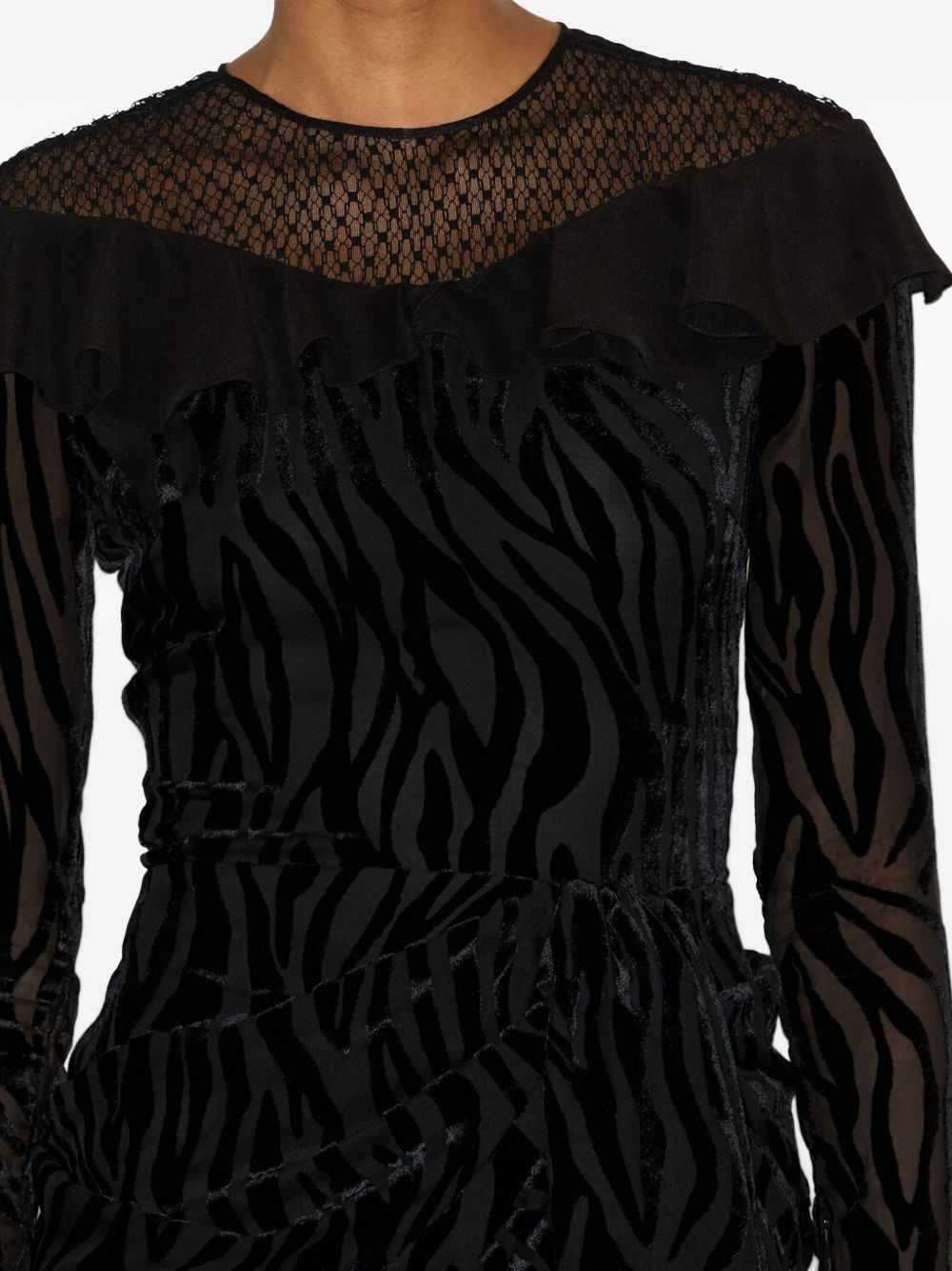 zebra-print asymmetric dress - 4