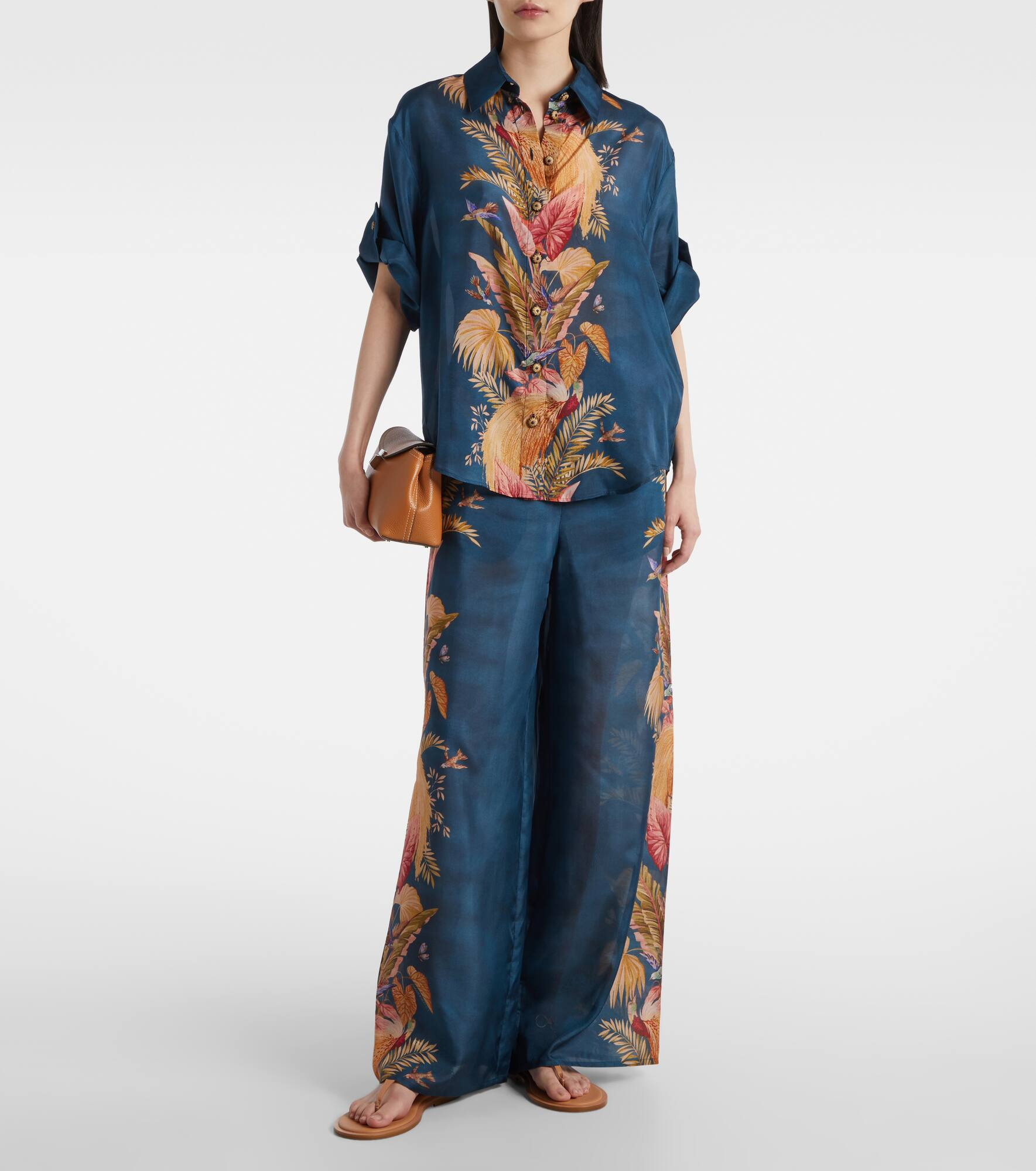 Ascension floral silk wide-leg pants - 2