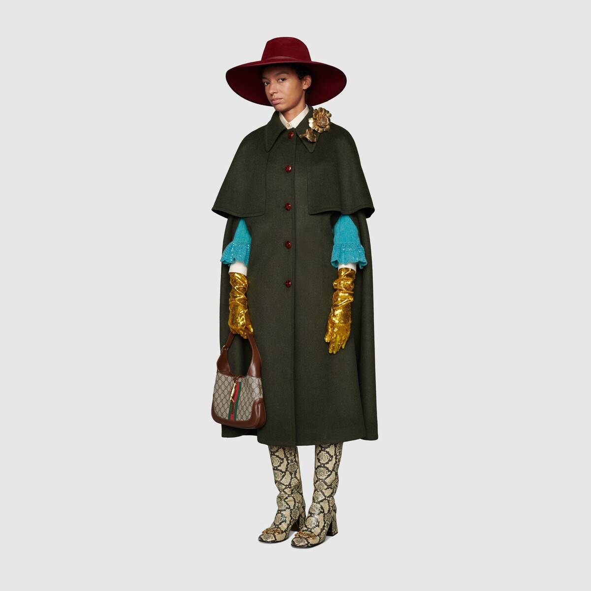 Wool coat with detachable cape - 2