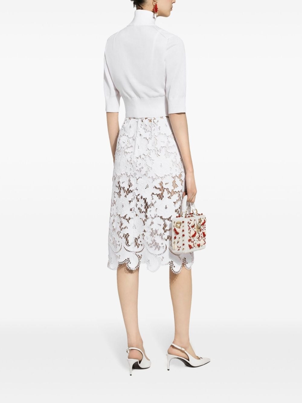 floral-embroidery open-work skirt - 4