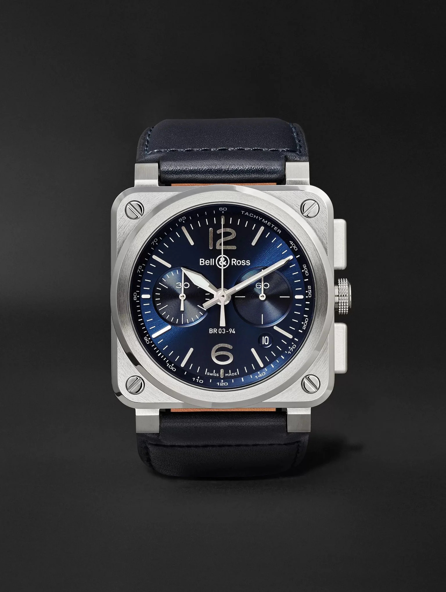 BR 03-94 Blue Steel Automatic Chronograph Steel Watch, Ref. BR0394‐BLU-ST/SCA Navy - 1