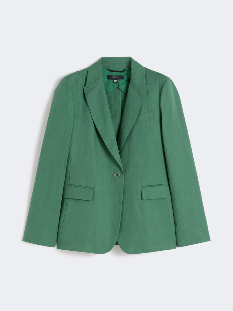 ORCHE Linen and cotton canvas blazer - GREEN 1