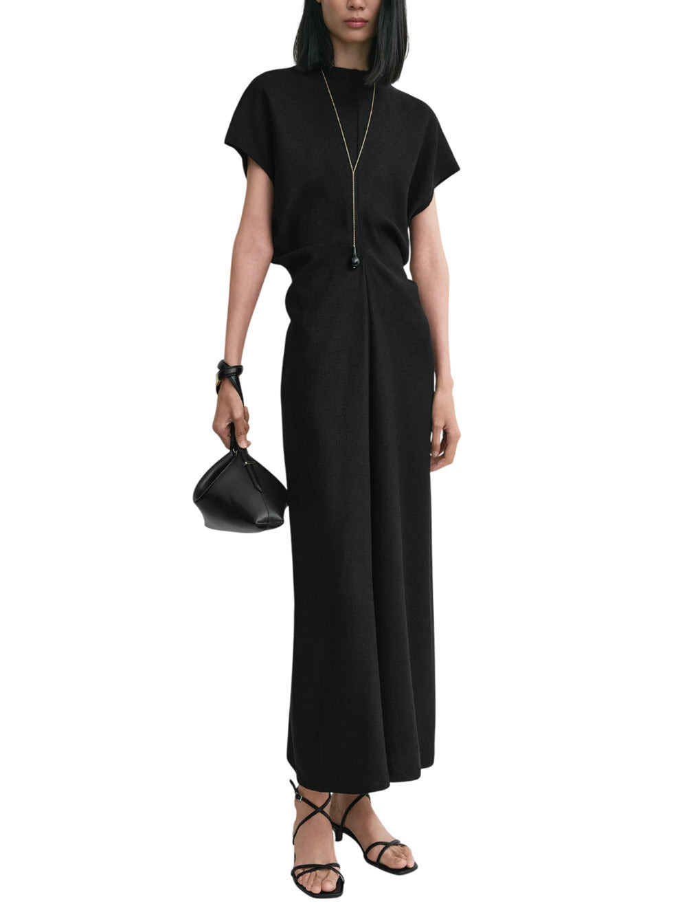 Toteme Women Black Woven Dress With Loose Waist - 2