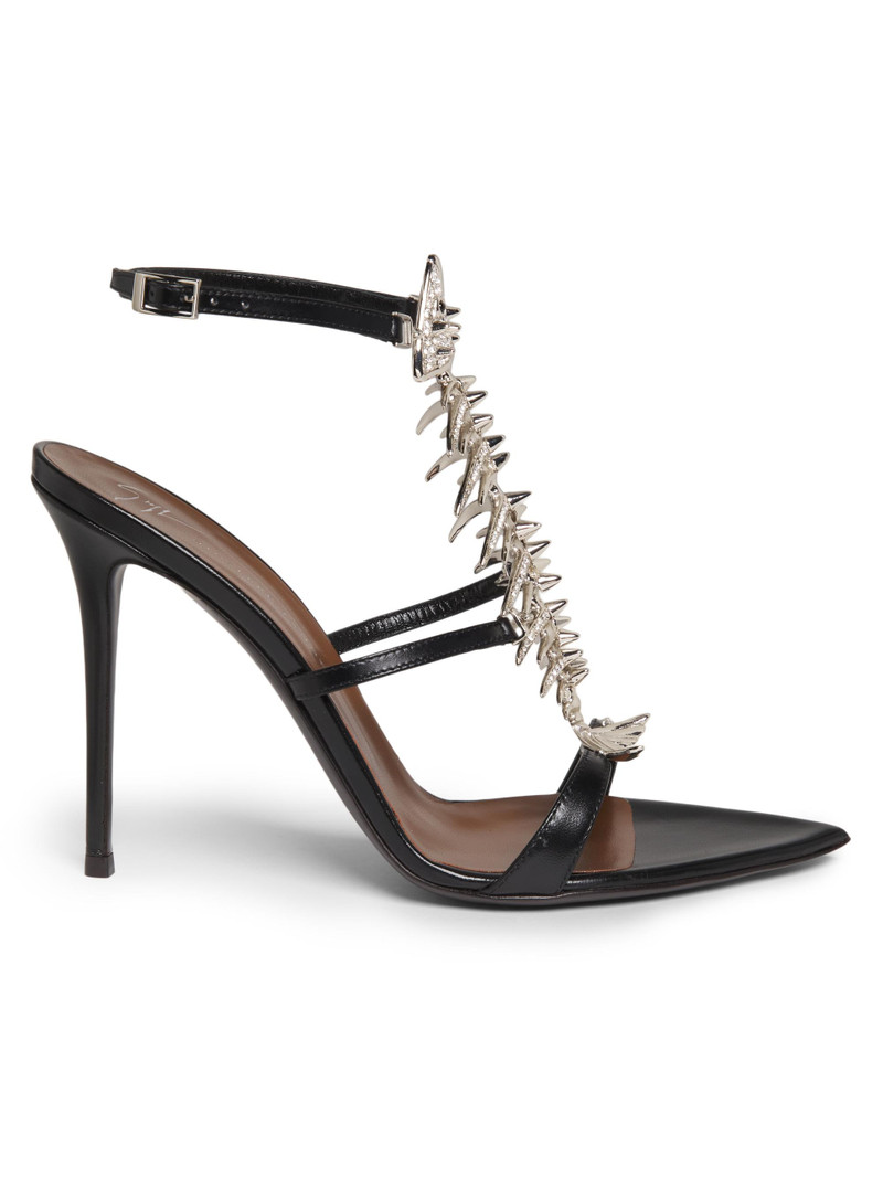 Women's Embellished Fishbone 100MM Stiletto Sandals - Black 1