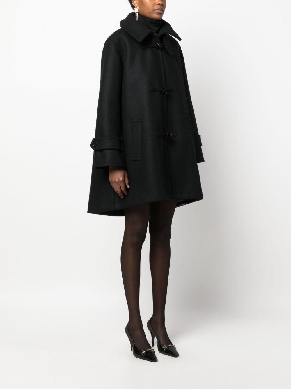 short wool duffle coat - 3